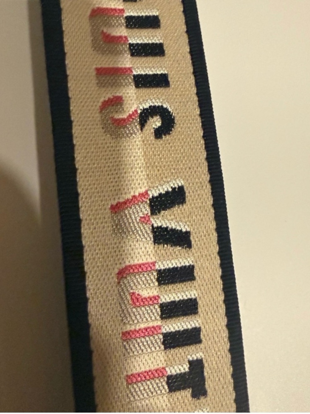 Like New Authentic Louis Vuitton Beige Monogram Logo Strap with Pink Accents - Picture 3 of 6